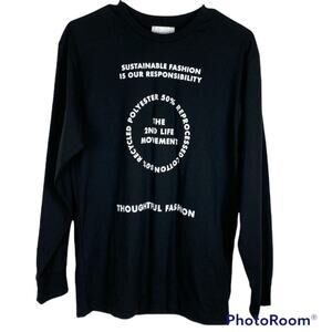 NWT Topshop black t-shirt sustainable fashion size 6 recycled reprocess